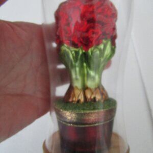 Unique Vintage Cloche Glass Christmas  Ornament Hyacinth